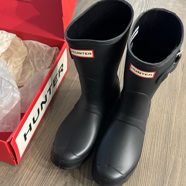헌터 오리지널 쇼트 레인 부츠 블랙 WFS1000RMA-BLK