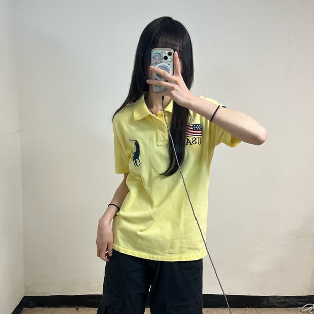 Polo yellow Big Pony USA polo shirt