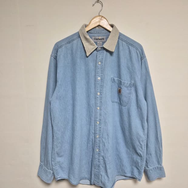 칼하트Carhartt 카라 배색 데님 셔츠 L - S239
