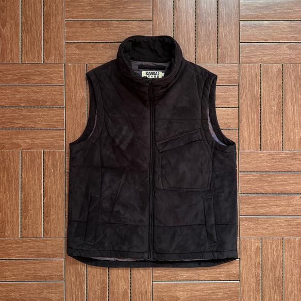 Kansai jeans fake swede padded vest