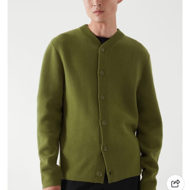 코스 레귤러핏 울 가디건 올리브 M 
