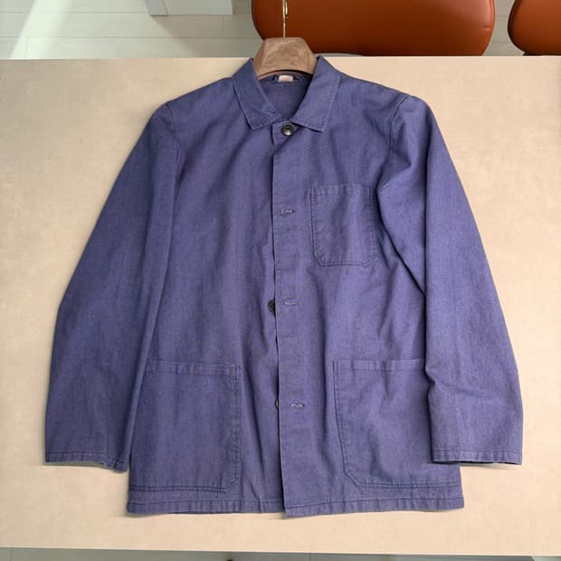 40s - 90s 프렌치 자켓 셔츠 (블루에 보랏빛 레어개체)