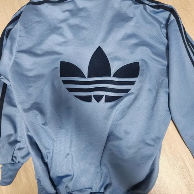 아디다스 빅로고 져지 트랙탑 소라색 