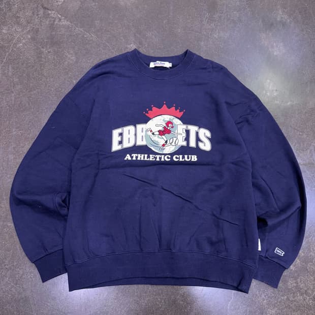 이벳필드 어센틱 클럽 자수 맨투맨 스웻셔츠 네이비 M