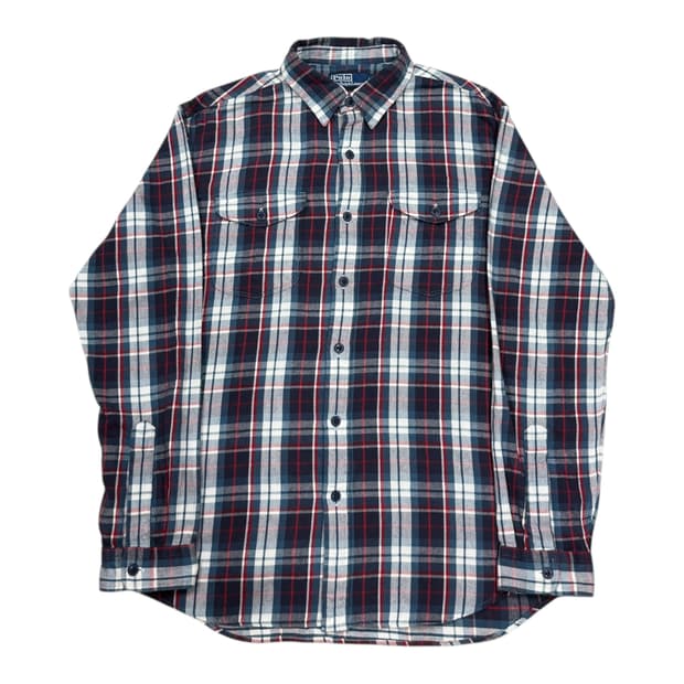 폴로 랄프로렌 신형 클래식핏 플래드 트윌 워크 체크셔츠 남방 L