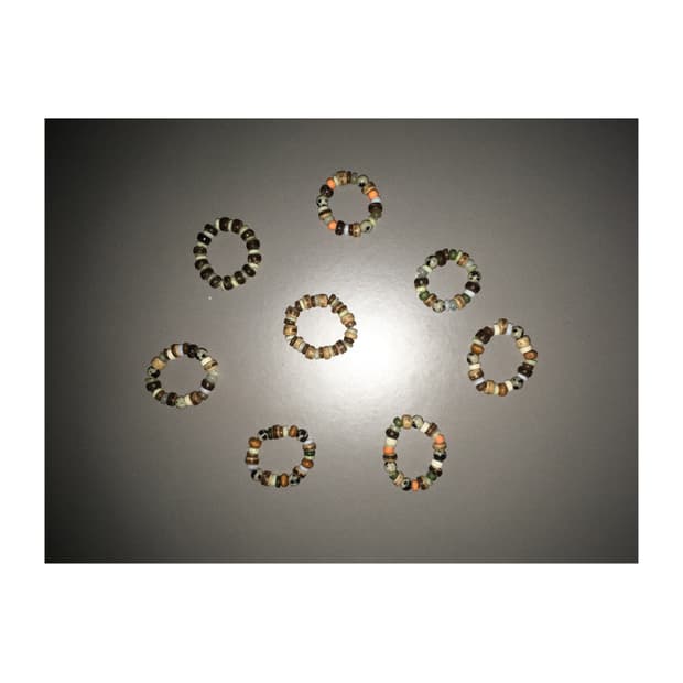 [악] 빈티지 믹스비즈 반지 키링