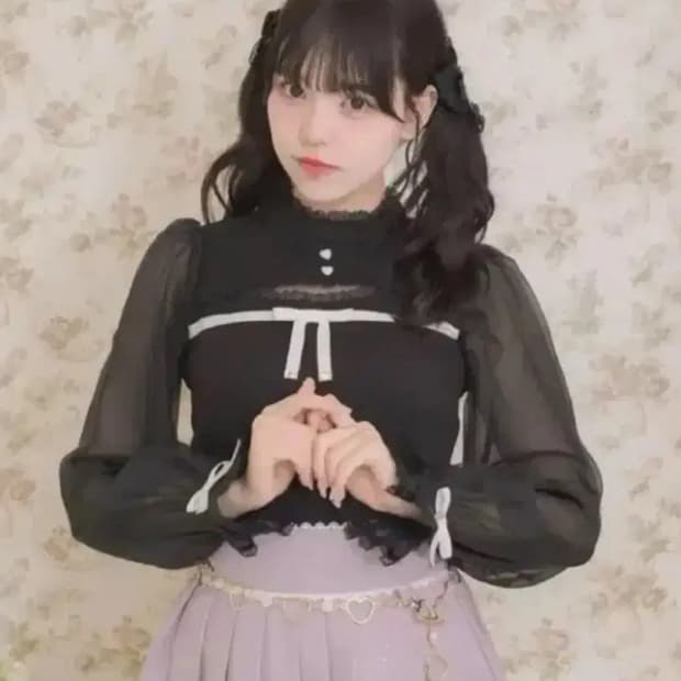 로지타 블라우스 니트 시스루 지뢰계 양산형