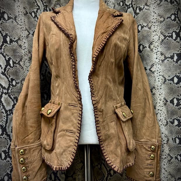 00’s Pinterest Western Cow Leather Gold 