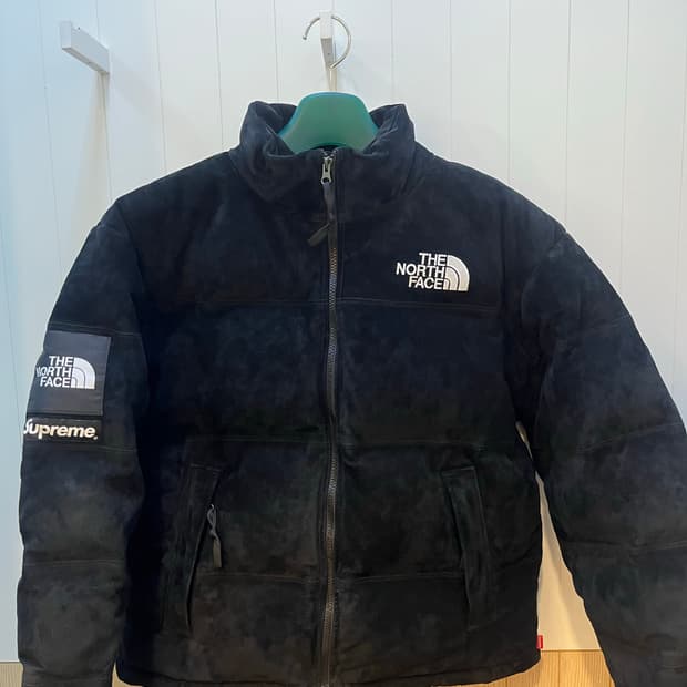 슈프림 노스페이스 스웨이드 눕시 블랙 S