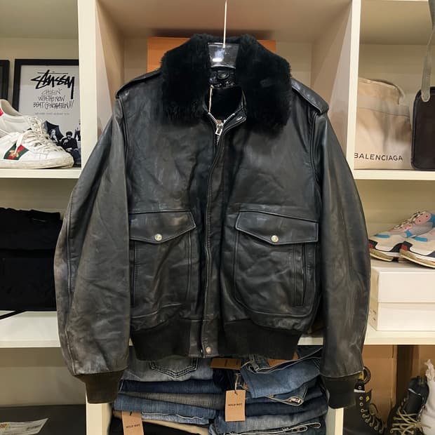 Schott 쇼트 g-1 블랙 항공 레더 무스탕자켓 40