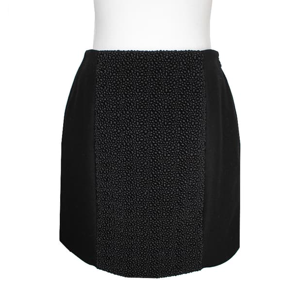 발렌시아가 블랙 텍스처 트림 미니스커트 55