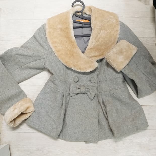 빈티지리본코트달천대장y2k히메갸루핀터깔일브플리츠헤이세이고스로리로걀탑라떼