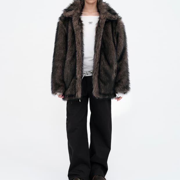 밀로 우먼 퍼자켓 브라운 S