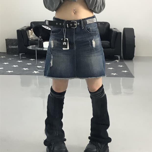 Jpn Denim Cotton Mini Skirts