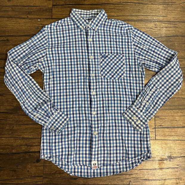 R.ATHLETIC JEANS CO 블루 깅엄 체크 셔츠 M