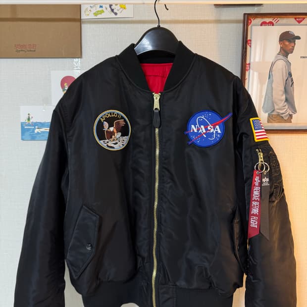 (XL) 알파 인더스트리 NASA 아폴로  MA-1 항공점퍼 블랙