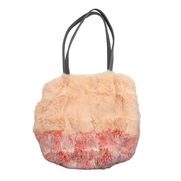 메이시 피치 래빗 퍼 숄더백