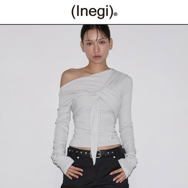 이네기 Drape Flow Tie Long Sleeve 
