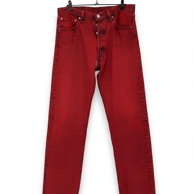 90‘ Levi's 501 Red Denim(W33 L30)