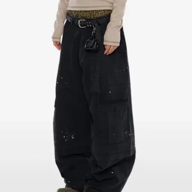 아캄 painted military cargo pants aakam 1