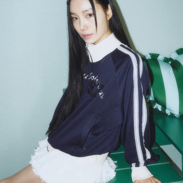 프렌다 97 LOGO HIGH NECK JERSEY JACKET NAVY