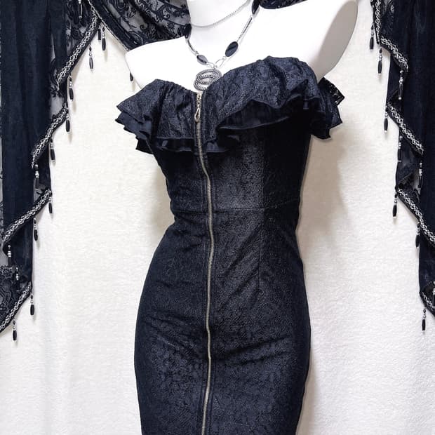 로맨틱고딕 오네갸루 프릴레이스 오프숄더 아게하 원피스 드레스 히메 섹시