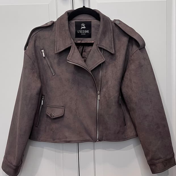 퍼플 스웨이드 무스탕 자켓