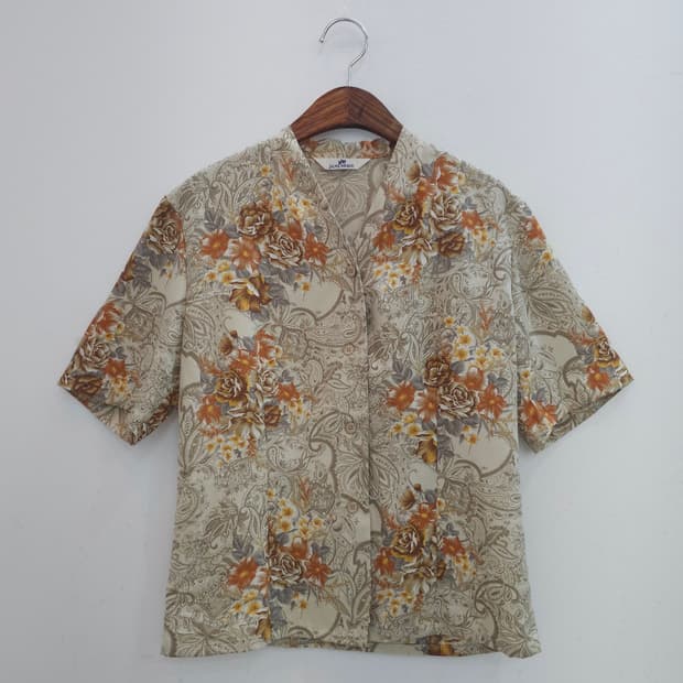 JANE MORE 플라워 페이즐리 반팔 셔츠