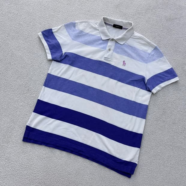 110 헤지스 남성 스트라이프 반팔 0416E