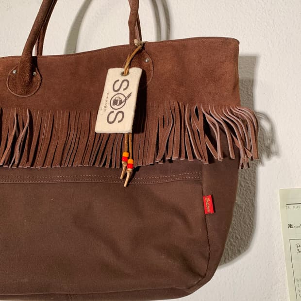 인디언모터사이클 프린지 비즈 스웨이드 숄더백