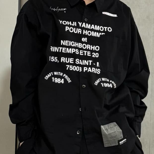 24FW 요지 야마모토 x 네이버후드 프린트 셔츠