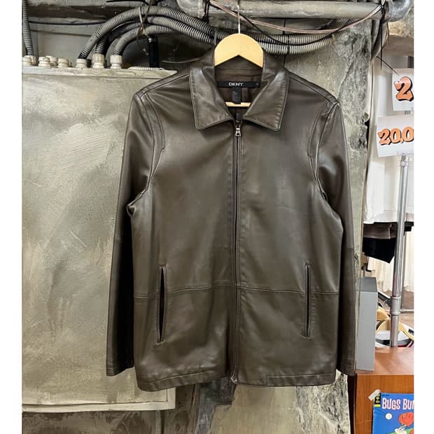 DKNY 양가죽 레더 자켓 딥브라운 M #csz4116