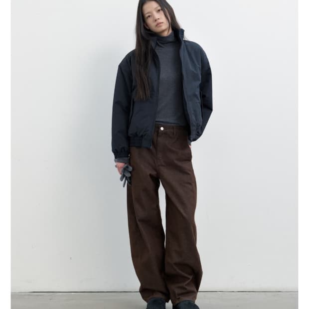 포저 커브드 데님 브라운 1 size