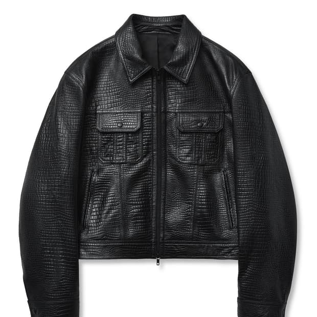 엘무드 카이만 램스킨 레더 트러커 자켓 블랙 48사이즈