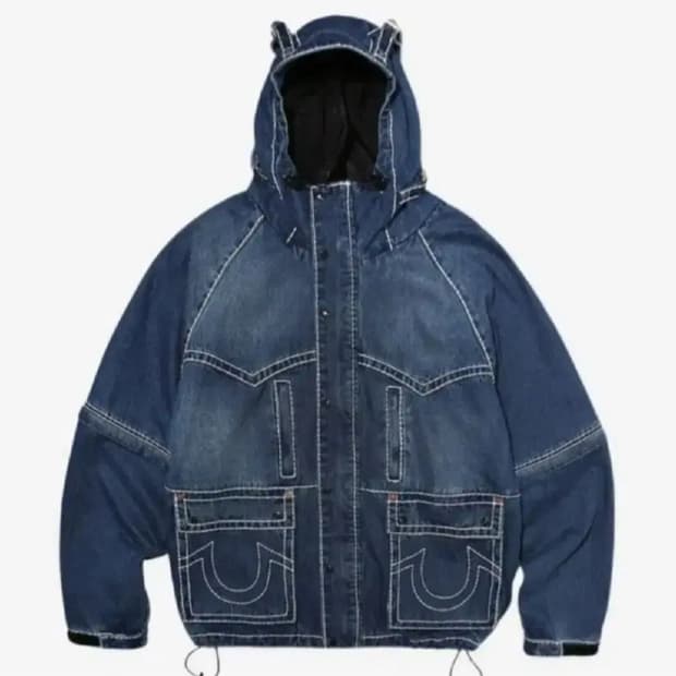 트루릴리전 x 페치 데님 파카 인디고 S 20.0