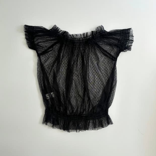 Vintage dot see-through blouse
