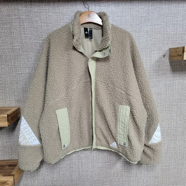 XL 110사이즈 아디다스 오버핏 플리스 자켓 빅사이즈 뽀글이 