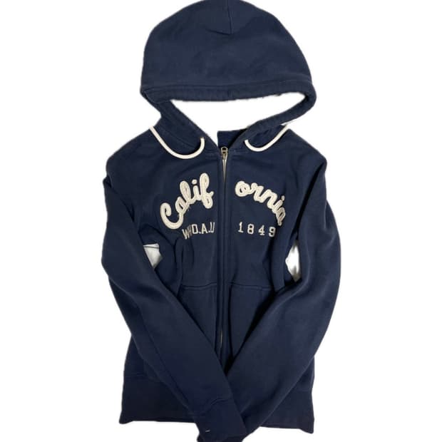 후아유 슬림핏 약기모 네이비 후드집업 후집