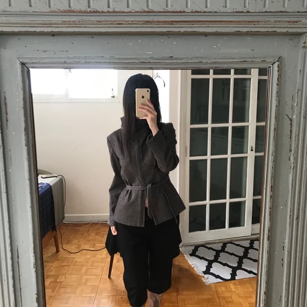 vintage high belt jacket