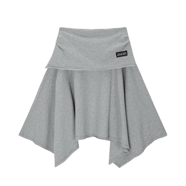 애즈온 레나 언발란스 스커트 그레이