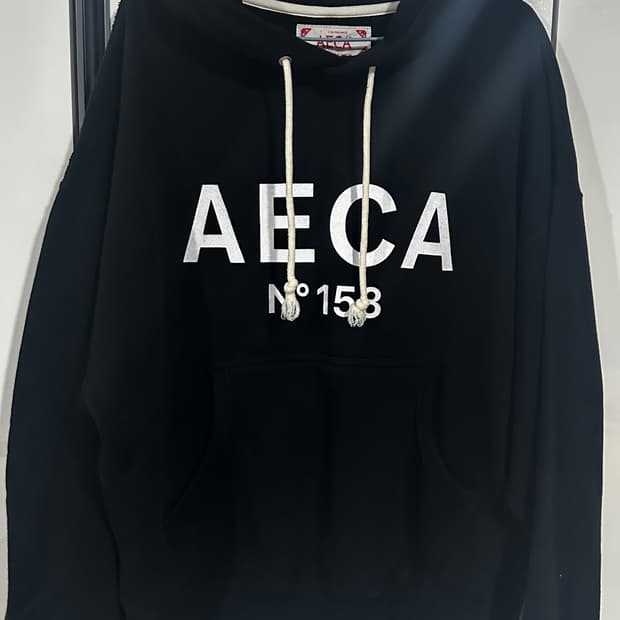 에이카 화이트 로고 후드 티셔츠 S