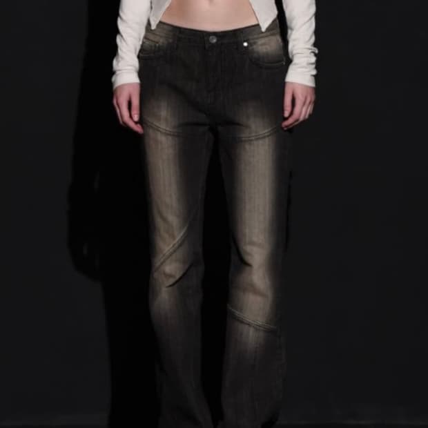 보헤미안서울 컷아웃 부츠컷 팬츠 새상품 L