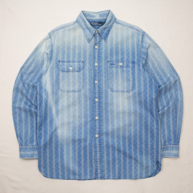 폴로 랄프로렌 인디고 스트라이프 샴브레이 워크셔츠