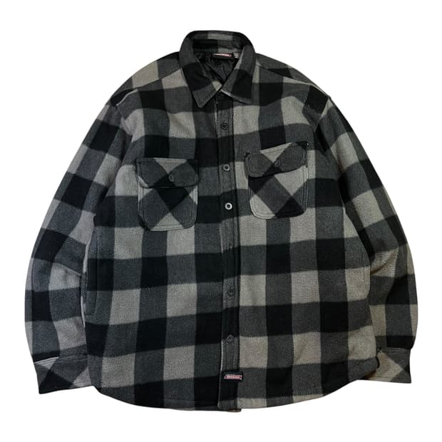 디키즈 타탄 체크 셔츠 누빔 플리스 자켓