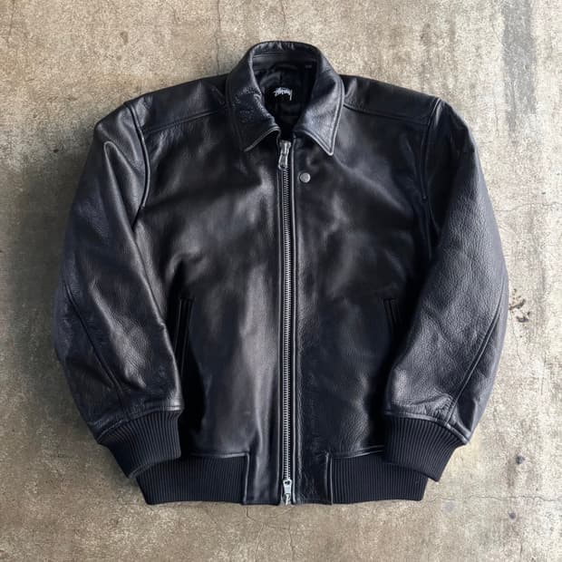스투시 레더 플라이트 자켓 24fw L 판매
