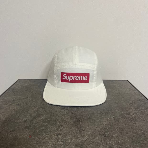 (OS) 슈프림 박스로고 캠프캡 모자 자카드 화이트