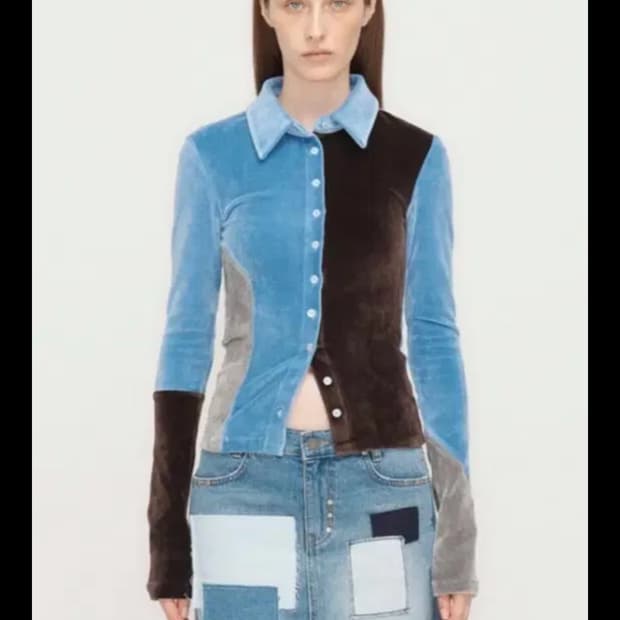 더오픈프로덕트 오픈와이와이 오픈yy 프로덕트 벨벳 셔츠