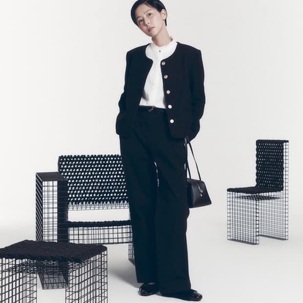 Le17septembre 르17셉템버 르셉템버 턱데님 팬츠 블랙 36