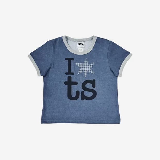 링거 티셔츠 블루