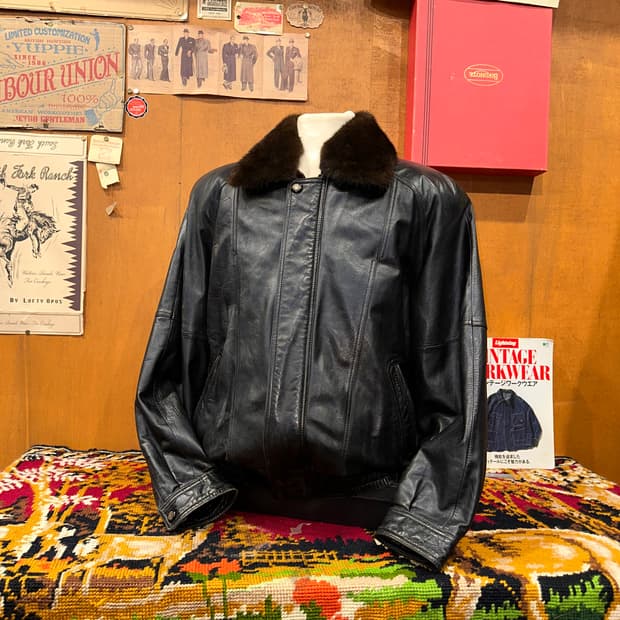 ( L-XL ) 봄버자켓 가죽자켓 레더자켓 빈티지가죽 양가죽자켓